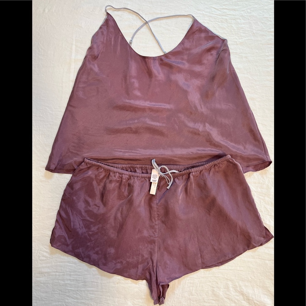 Victoria’s Secret size XL silky lavender camisole with matching shorts